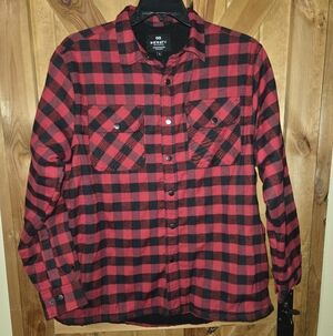 Infinity Apparel Mens Plaid Flannel Jacket..L